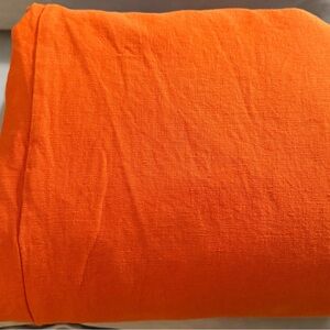 West Elm Bright Orange Linen & Cotton Duvet Cover